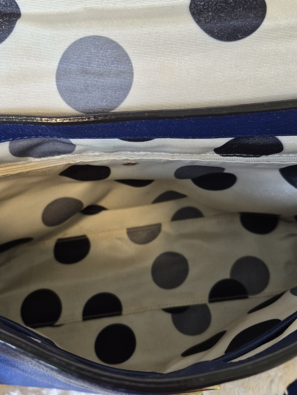 kate spade Navy Blue Top-Handle Satchel with Gold Hardware - Picture 14 of 16